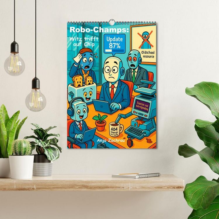 Produktbild: Robo-Champs: Witz trifft auf Chip (Wandkalender 2026 DIN A3 hoch), CALVENDO Monatskalender