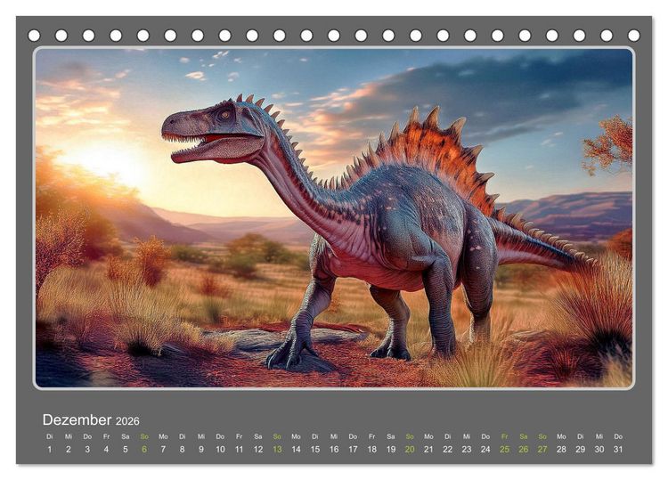 Produktbild: Riesenechsen der Urzeit (Tischkalender 2026 DIN A5 quer), CALVENDO Monatskalender