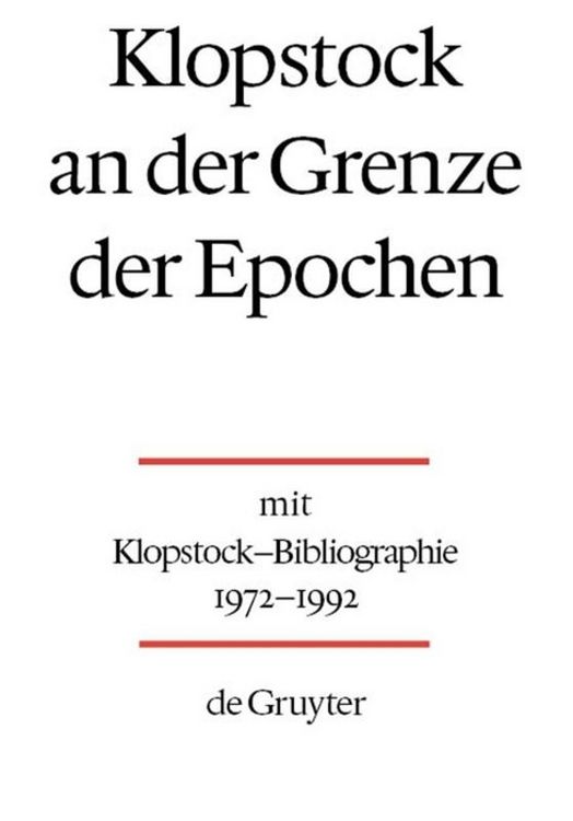Produktbild: Klopstock an der Grenze der Epochen