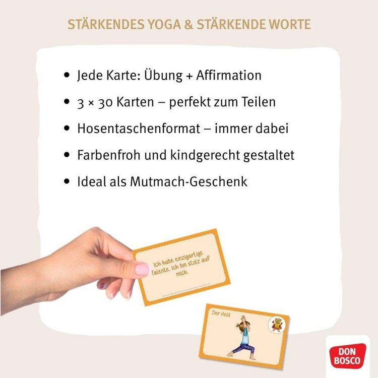 Produktbild: Kinderyoga-Affirmationen. 3 x 30 starke Botschaften f&uuml;r kleine Yogis