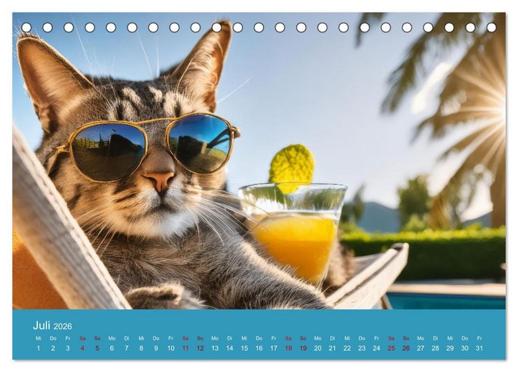 Produktbild: Tierische Urlaubstr&auml;ume (Tischkalender 2026 DIN A5 quer), CALVENDO Monatskalender