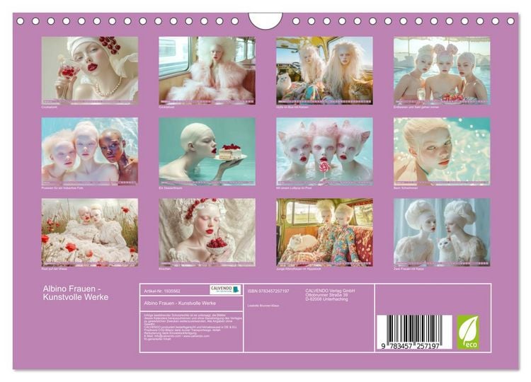 Produktbild: Albino Frauen - Kunstvolle Werke (Wandkalender 2026 DIN A4 quer), CALVENDO Monatskalender