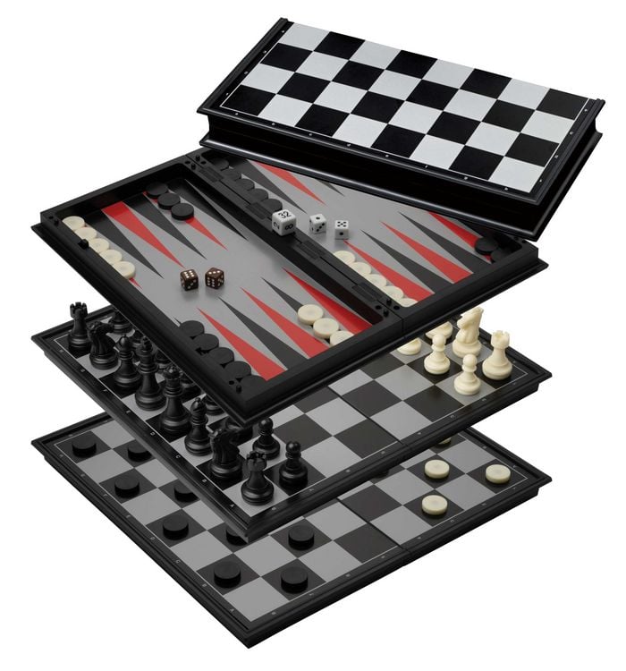 Produktbild: Schach-Backgammon-Dame-Set, Feld 37 mm