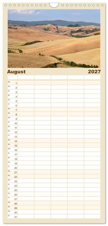 Produktbild: Familienplaner 2027 - Crete Senesi - Highlights einer einzigartigen Region mit 5 Spalten (Wandkalender, 21 x 45 cm) CALVENDO