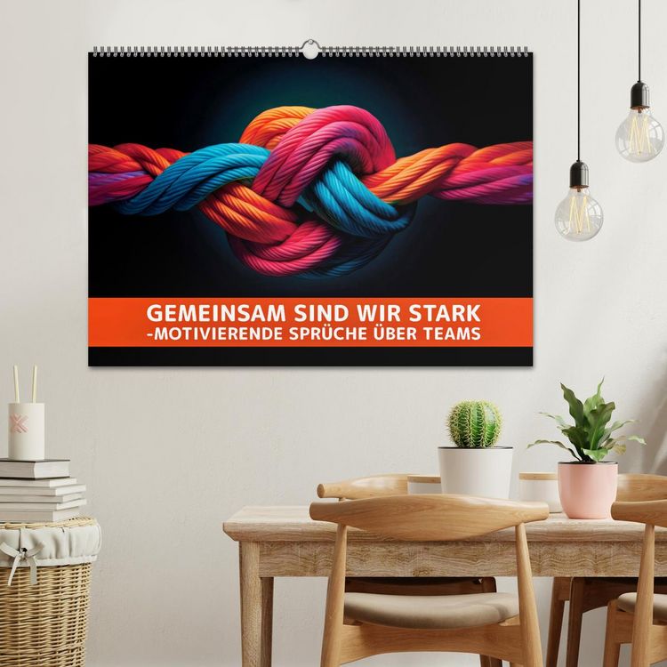 Produktbild: Gemeinsam sind wir stark - motivierende Spr&uuml;che &uuml;ber Teams (Wandkalender 2026 DIN A2 quer), CALVENDO Monatskalender