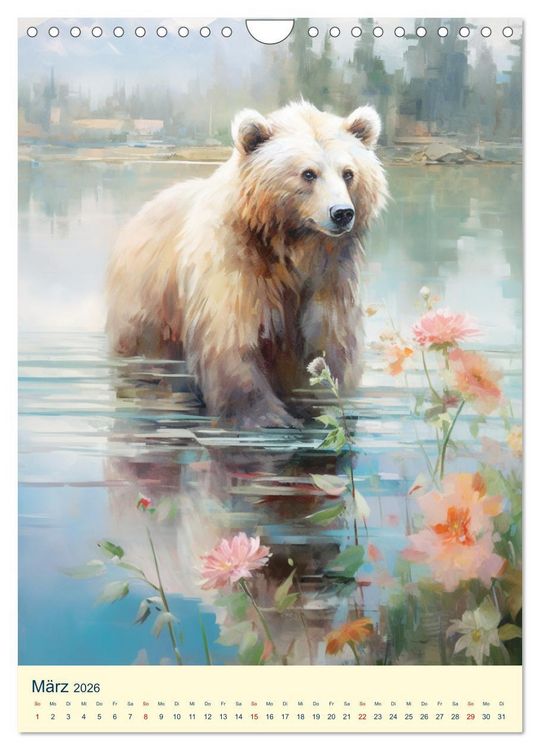 Produktbild: B&auml;ren. Duftige Aquarelle von Meister Petz (Wandkalender 2026 DIN A4 hoch), CALVENDO Monatskalender