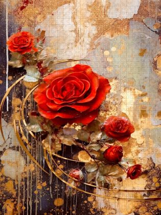 Produktbild: CALVENDO Puzzle Rote Rosen | 1000 Teile Lege-Gr&ouml;&szlig;e 64x48cm Foto-Puzzle f&uuml;r gl&uuml;ckliche Stunden