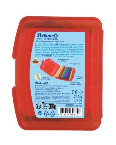 Produktbild: Pelikan Kinderknete Creaplast® 10 Farben im roten Etui, 240g