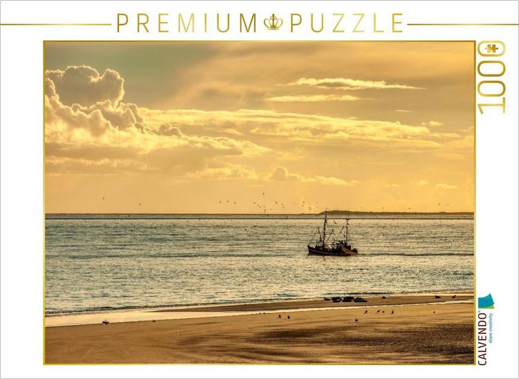Produktbild: CALVENDO Puzzle Ruhige Wellen, goldene Luft | 1000 Teile Lege-Gr&ouml;&szlig;e 64x48cm Foto-Puzzle f&uuml;r gl&uuml;ckliche Stunden