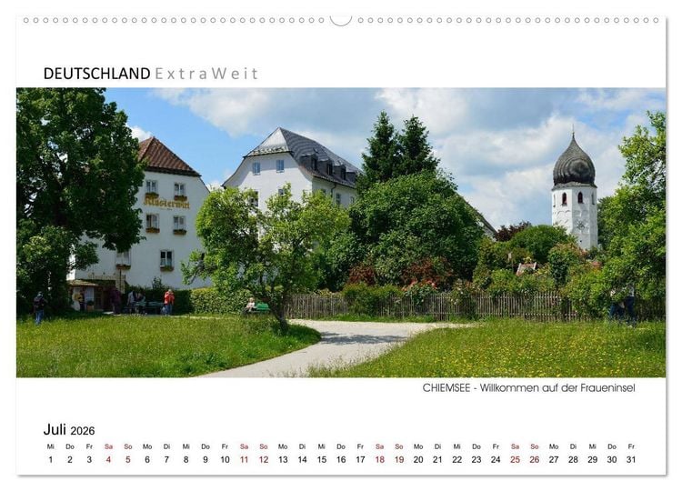 Produktbild: Wei&szlig;blaue Impressionen vom Chiemsee (hochwertiger Premium Wandkalender 2026 DIN A2 quer), Kunstdruck in Hochglanz