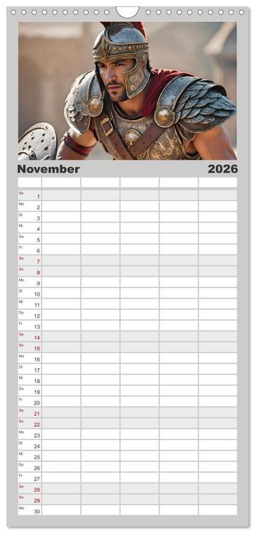 Produktbild: Familienplaner 2026 - Gladiatoren - ein Leben f&uuml;r den Kampf mit 5 Spalten (Wandkalender, 21 x 45 cm) CALVENDO