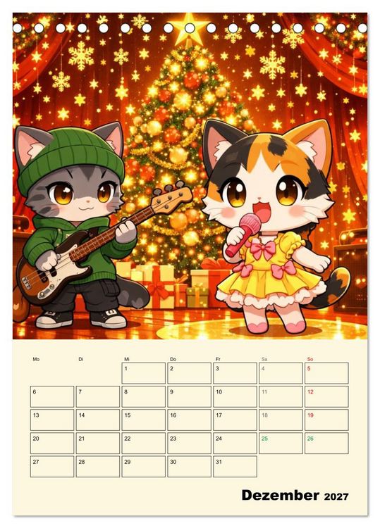 Produktbild: Mia und die Miezband (Tischkalender 2027 DIN A5 hoch), CALVENDO Monatskalender
