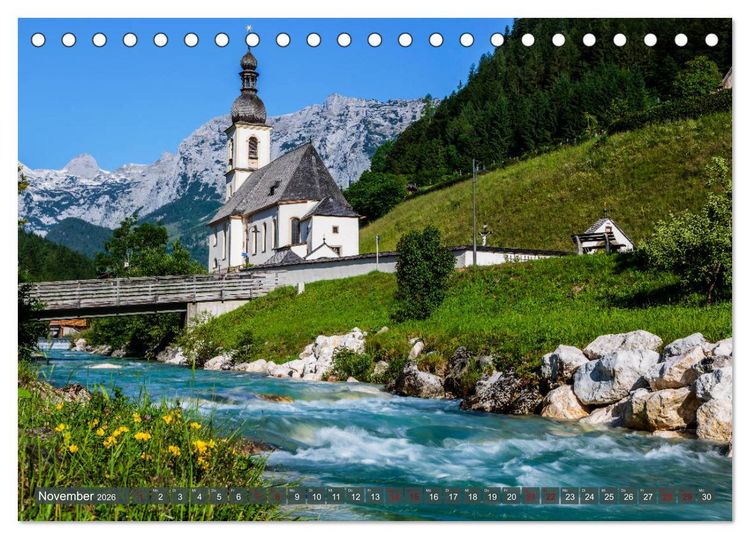 Produktbild: Unterwegs im Berchtesgadener Land 2026 (Tischkalender 2026 DIN A5 quer), CALVENDO Monatskalender