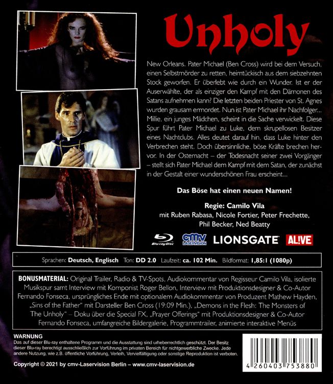 Produktbild: Unholy - D&auml;monen der Finsternis (uncut)
