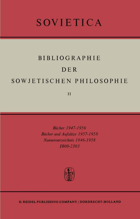 Produktbild: Bibliographie der Sowjetischen Philosophie