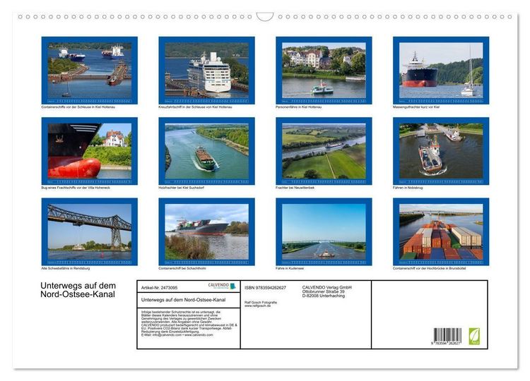 Produktbild: Unterwegs auf dem Nord-Ostsee-Kanal (Wandkalender 2027 DIN A2 quer), CALVENDO Monatskalender