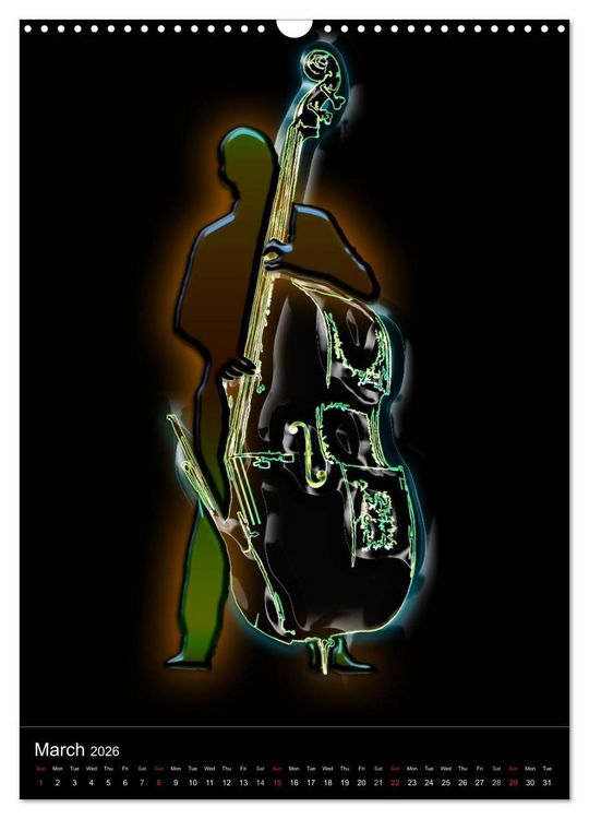 Produktbild: Jazz Over Time (Wall Calendar 2026 DIN A3 portrait), CALVENDO 12 Month Wall Calendar