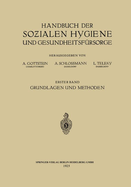 Produktbild: Handbuch der Sozialen Hygiene und Gesundheitsf&uuml;rsorge