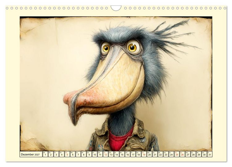 Produktbild: Schr&auml;ge V&ouml;gel. Skurrile Portraits mit Charakter und Charme (Wandkalender 2027 DIN A3 quer), CALVENDO Monatskalender