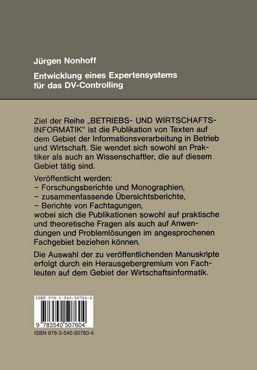Produktbild: Entwicklung eines Expertensystems f&uuml;r das DV-Controlling