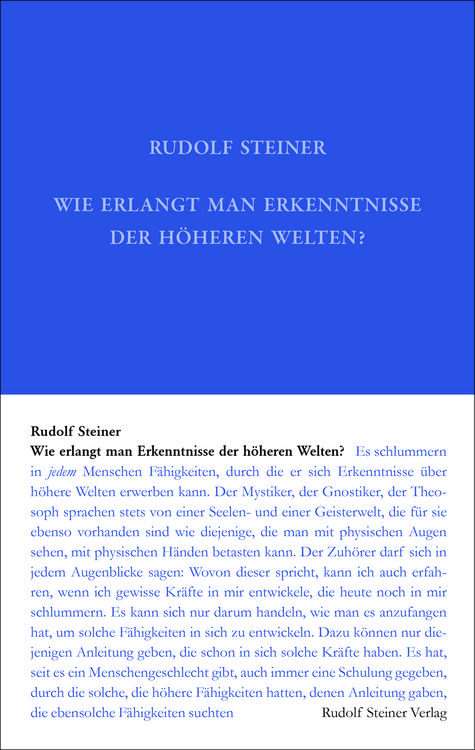 Produktbild: Wie erlangt man Erkenntnisse der h&ouml;heren Welten?