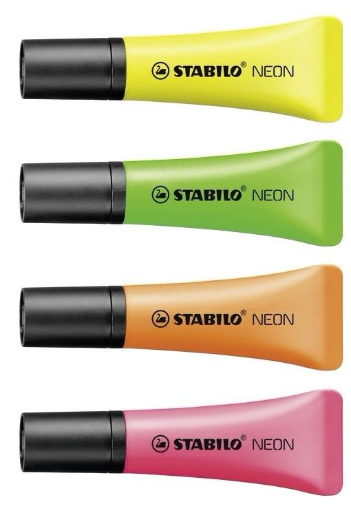 Produktbild: STABILO Textmarker -   NEON - 4er Pack - gelb, gr&uuml;n, pink, orange