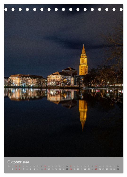 Produktbild: Kiel im Dunkeln. (Tischkalender 2026 DIN A5 hoch), CALVENDO Monatskalender