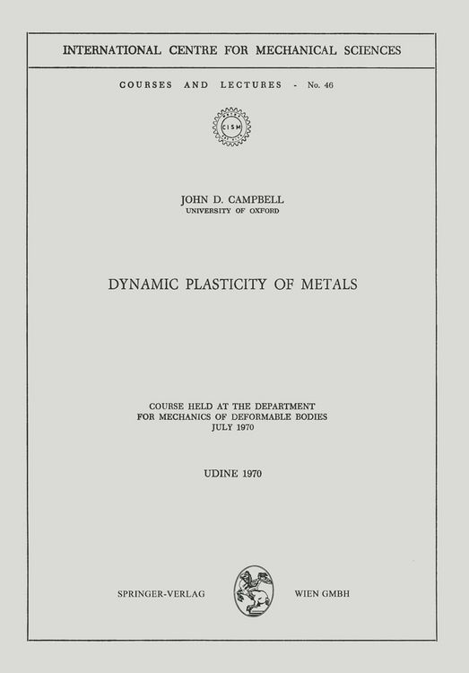 Produktbild: Dynamic Plasticity of Metals