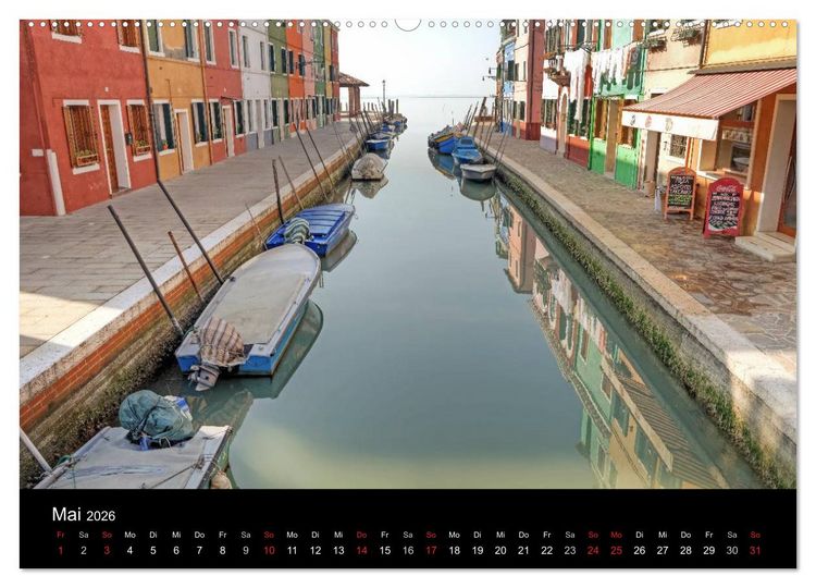 Produktbild: Die bunten H&auml;user von Burano (Wandkalender 2026 DIN A2 quer), CALVENDO Monatskalender