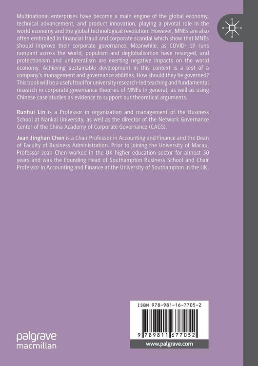 Produktbild: The Theory and Application of Multinational Corporate Governance