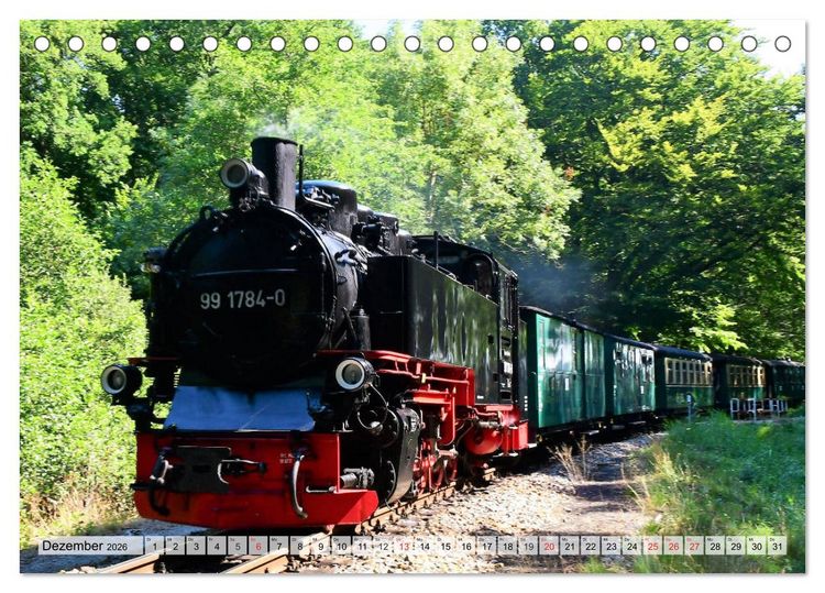 Produktbild: Mit Dampf &uuml;ber die Insel R&uuml;gen (Tischkalender 2026 DIN A5 quer), CALVENDO Monatskalender