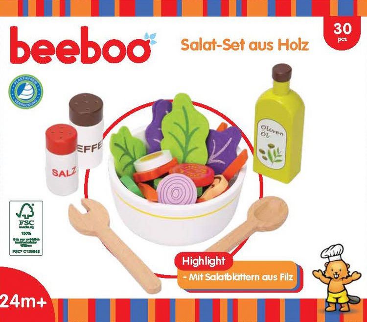 Produktbild: Spielmaus K&uuml;che Salat-Set aus Holz, 30 Teile