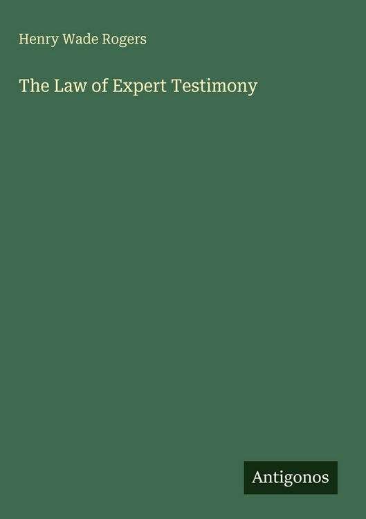 Produktbild: The Law of Expert Testimony