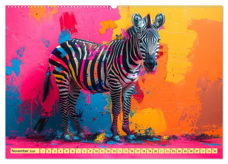 Produktbild: Tiere im Pop Art Kleid (Wandkalender 2026 DIN A2 quer), CALVENDO Monatskalender