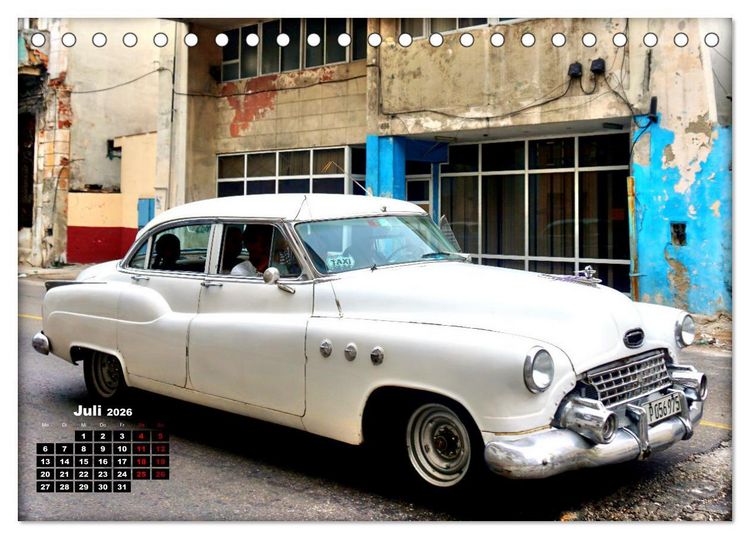 Produktbild: Ganz in Wei&szlig; - Elegante Oldtimer der F&uuml;nfziger Jahre (Tischkalender 2026 DIN A5 quer), CALVENDO Monatskalender