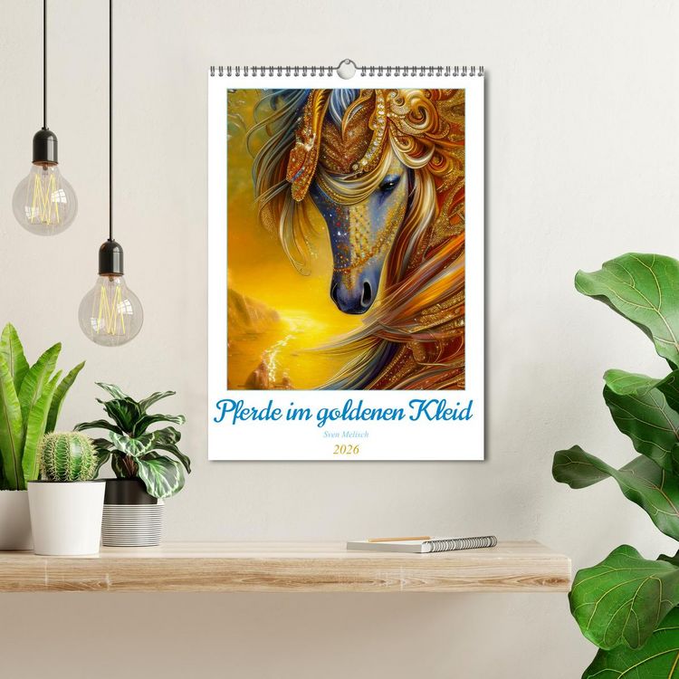 Produktbild: Pferde im goldenen Kleid (Wandkalender 2026 DIN A3 hoch), CALVENDO Monatskalender
