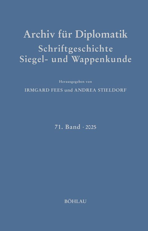 Produktbild: Archiv f&uuml;r Diplomatik, Schriftgeschichte, Siegel- und Wappenkunde