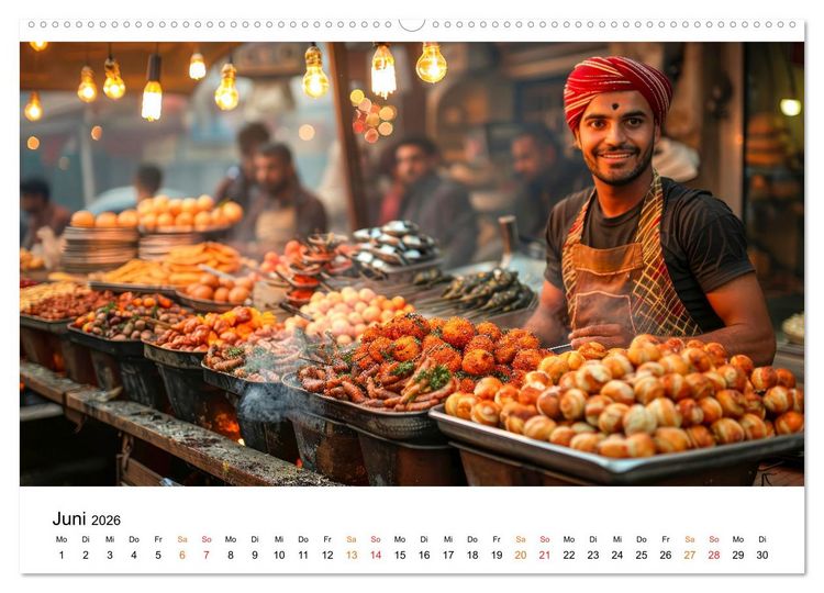 Produktbild: Street Food f&uuml;r Gourmets (Wandkalender 2026 DIN A2 quer), CALVENDO Monatskalender