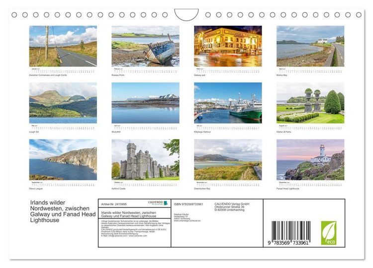 Produktbild: Irlands wilder Nordwesten, zwischen Galway und Fanad Head Lighthouse (Wandkalender 2027 DIN A4 quer), CALVENDO Monatskalender