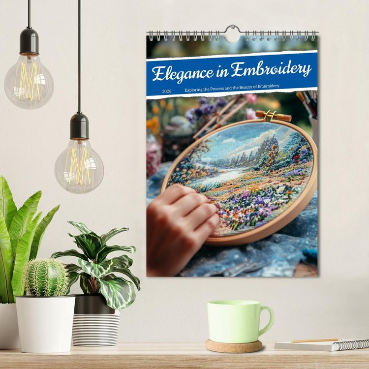 Produktbild: Elegance in Embroidery (Wall Calendar 2026 DIN A4 portrait), CALVENDO 12 Month Wall Calendar