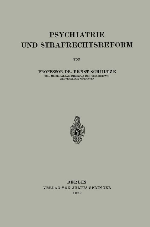 Produktbild: Psychiatrie und Strafrechtsreform