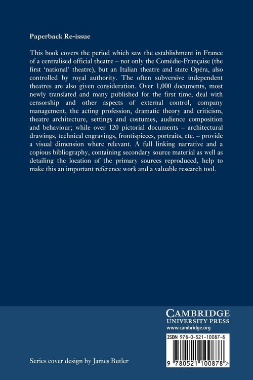 Produktbild: French Theatre in the Neo-Classical Era, 1550 1789