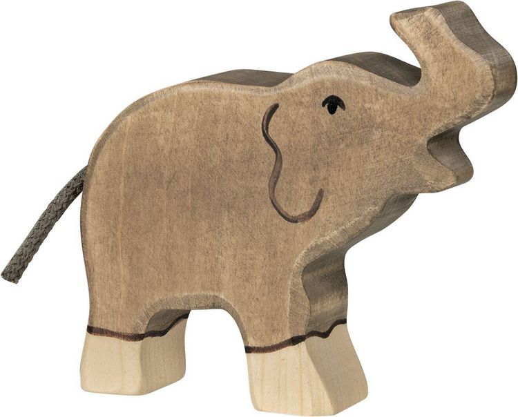 Produktbild: Holztiger Elefant, klein, R&uuml;ssel hoch, Holz