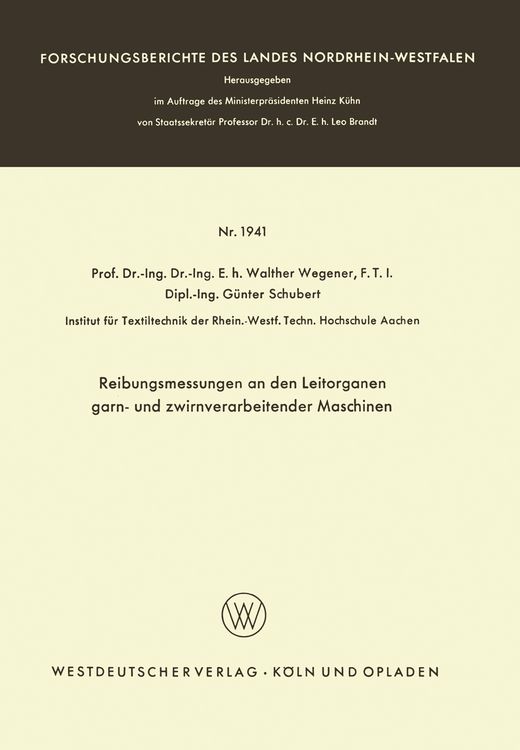 Produktbild: Reibungsmessungen an den Leitorganen garn- und zwirnverarbeitender Maschinen