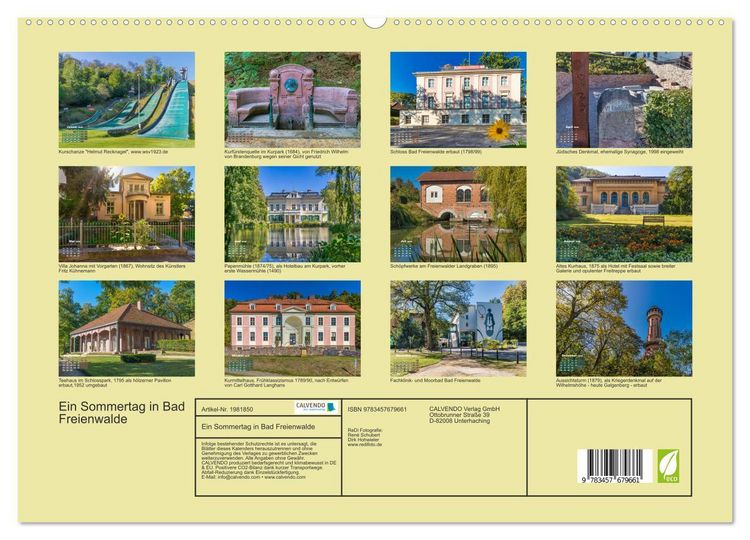 Produktbild: Ein Sommertag in Bad Freienwalde (hochwertiger Premium Wandkalender 2026 DIN A2 quer), Kunstdruck in Hochglanz
