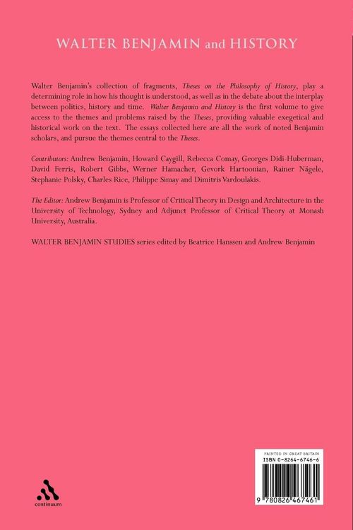 Produktbild: Walter Benjamin and History