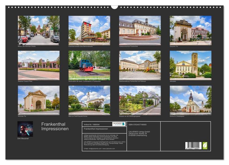 Produktbild: Frankenthal Impressionen (Wandkalender 2026 DIN A2 quer), CALVENDO Monatskalender