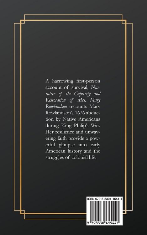 Produktbild: Narrative of the Captivity and Restoration of Mrs. Mary Rowlandson