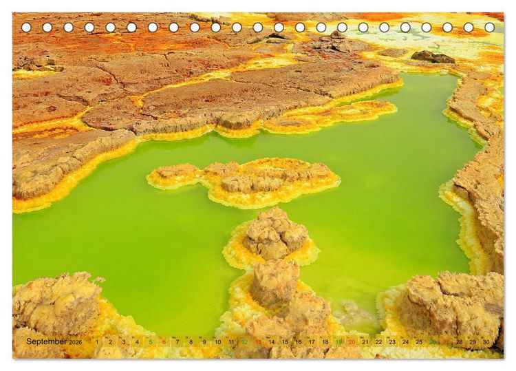 Produktbild: Vulkane &Auml;thiopiens - Erta Ale und Dallol (Tischkalender 2026 DIN A5 quer), CALVENDO Monatskalender