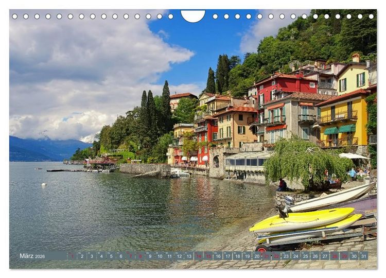 Produktbild: Comer See - Mediterraner Charme in alpiner Landschaft (Wandkalender 2026 DIN A4 quer), CALVENDO Monatskalender